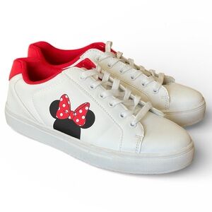 Disney Aldi Minnie Mouse White Red Sneakers Women’s Sz 9 Cushion Insoles